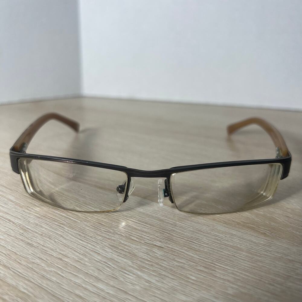 Gucci GG739 C5A Eyeglasses Brown Frames Half Rim PARTS ONLY 53-18-125 Italy - Picture 3 of 16